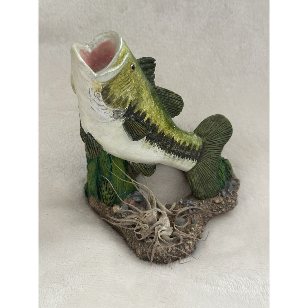 Large Mouth Bass Garden Paperweight Fisherman Gift Idea for Him Fishing Decor